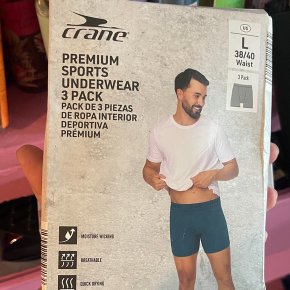 Crane Men's Premium Sports Boxer Briefs 3 Pack - Gray - Picture 1 of 3